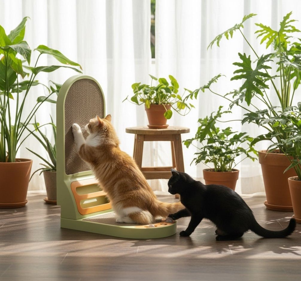 Vertical Cat Scratching Board with Built - In Ball Toy