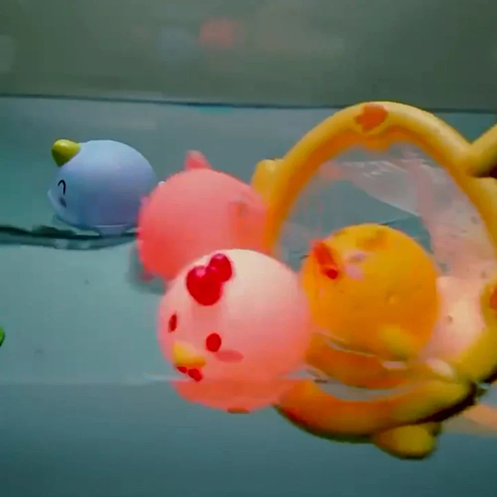 Bath Set toy with light fishing net and animals